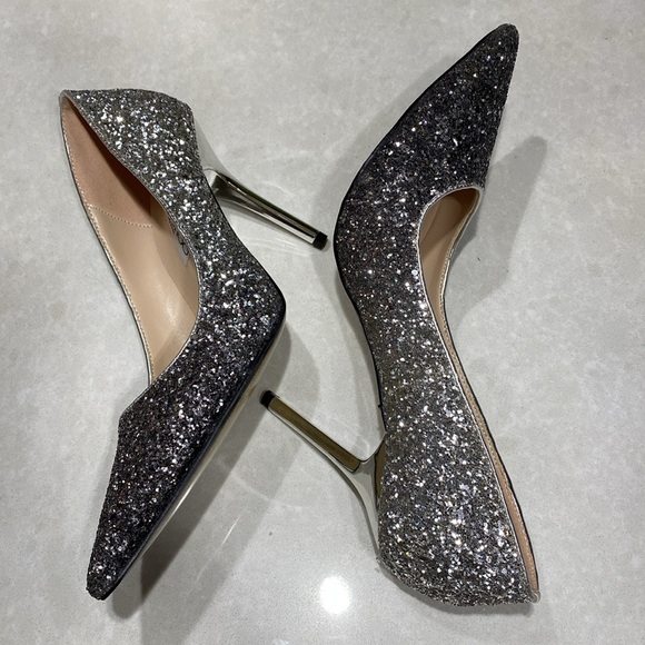 Jimmy Choo Romy Glitter Pumps silver size 9 with box no damage ⭐️⭐️⭐️⭐️ - Picture 9 of 17